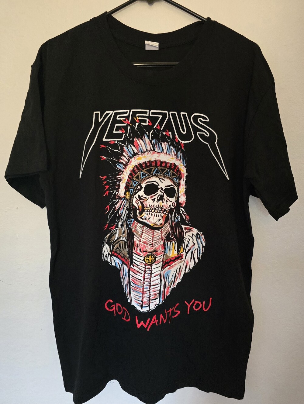 Kanye West Yeezus "God Wants You" Tour Black T-Shirt (Large)